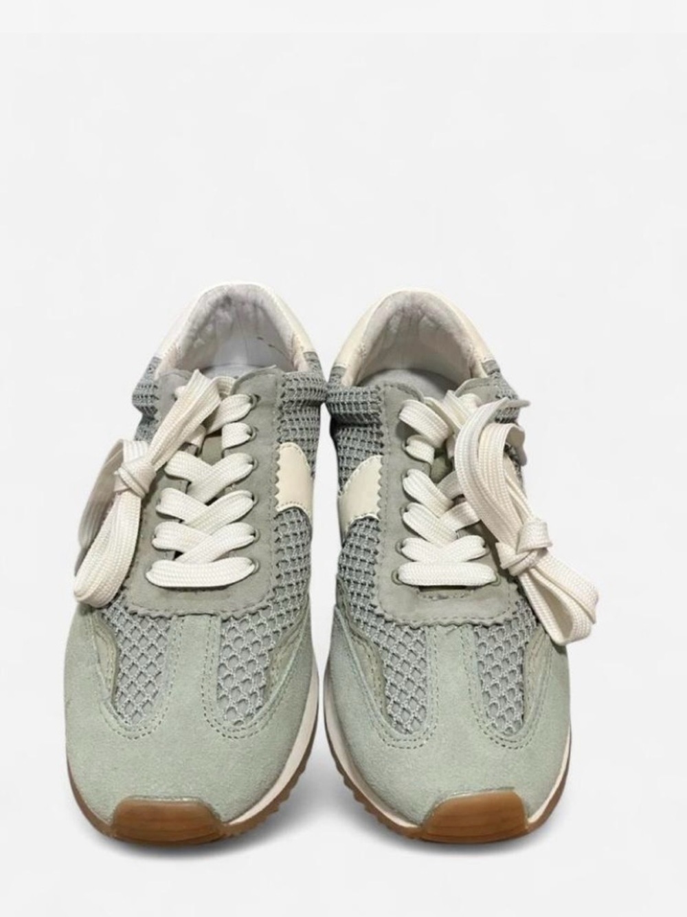 Dolce Vita Women’s Sage & Cream Suede Mesh Retro Runner Sneakers Size 8 - Picture 2 of 7